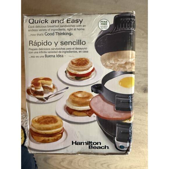 Hamilton Beach Quick & Easy Breakfast Sandwich Maker Black - Picture 3 of 4